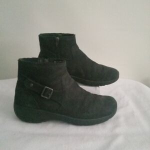 Merrel Encore Q2 Womens Leather Black Fuax Fur Ankle Booties Sz 11